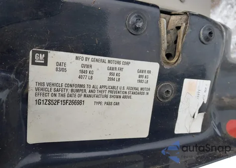 2005 Chevrolet Malibu from USA, damaged, VIN 1G1ZS52F15F266981